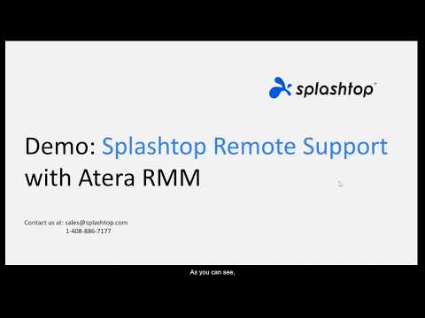 Demonstração do Splashtop Remote Support com o Atera RMM
