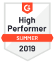 G2 high performer of summer 2019 logo